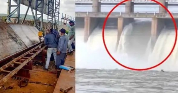 Tungabhadra dam Accident while installing cut gate chain