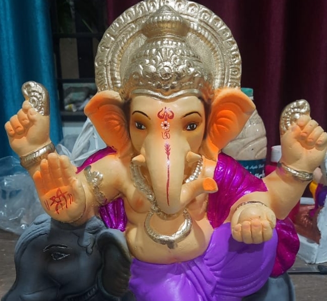 POP Ganesh: ಪರಿಸರ ಸ್ನೇಹಿ ಗಣೇಶ ಮೂರ್ತಿ ತಯಾರಿಕೆಯಲ್ಲಿ ಚಿತ್ರಗಾರ ಕುಟುಂಬ