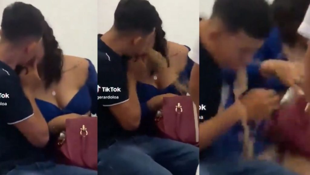 Viral video: Beloved vomits in mouth after going to lock lips